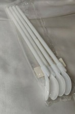Set of 4 Hard Plastic White Spoon Straws 9 Inch Detachable Straws NEW