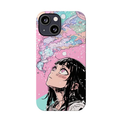 Anime Stargazing Phone Case, Slim Space iPhone Cover, Kawaii Manga Cute Girl - Picture 18 of 49