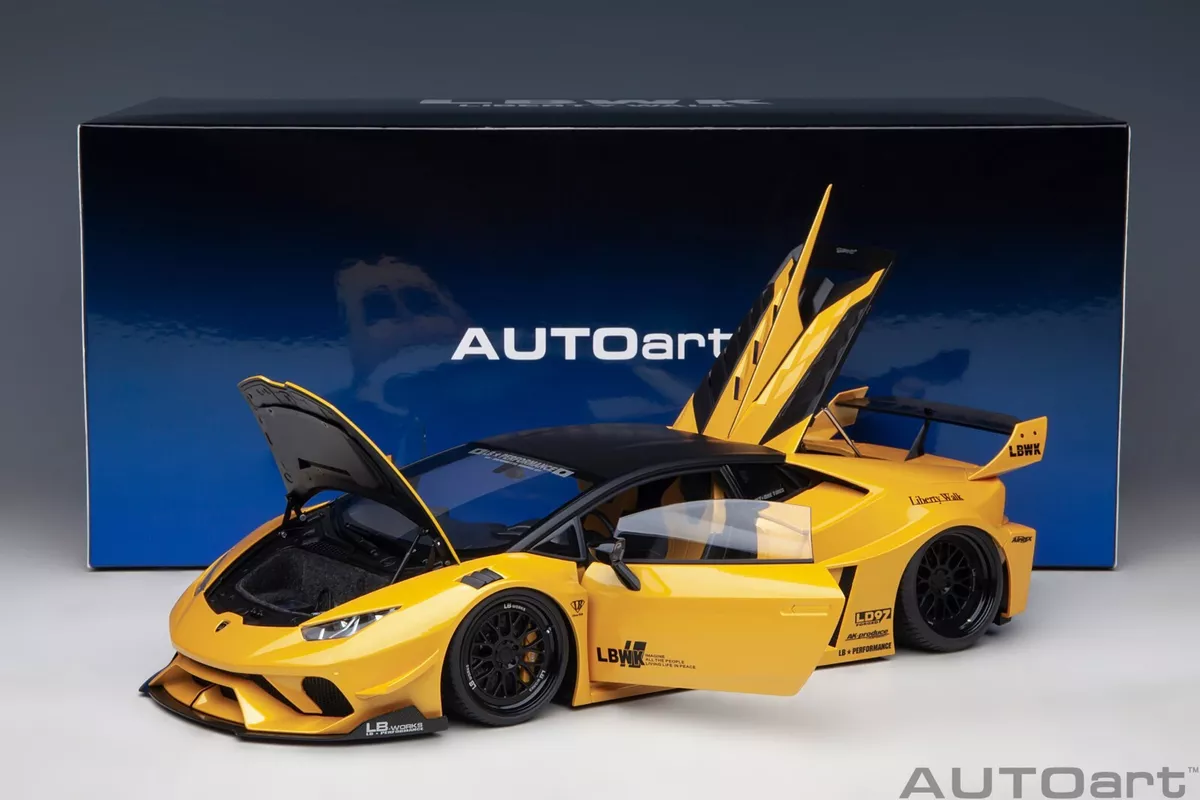 LIBERTY WALK LB SILHOUETTE LAMBORGHINI HURACAN GT MET YELLOW 1 18 AUTOART 79127