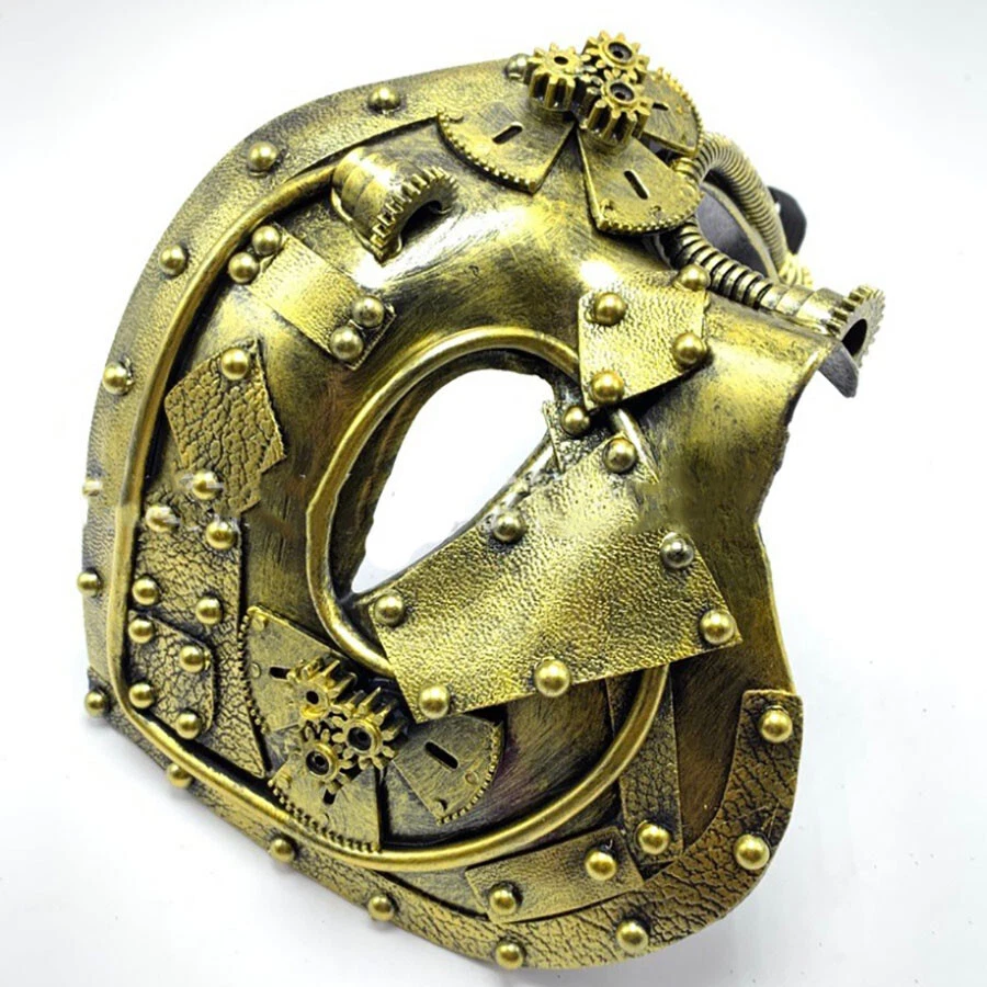 1 PCS Metallic Steampunk Phantom Half Face Masquerade Costume Mask 18.5*15.5CM - Image 3 of 4