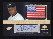 2007 Upper Deck UD Black Pride of Nation Frank Thomas USA Patch Auto #8/10