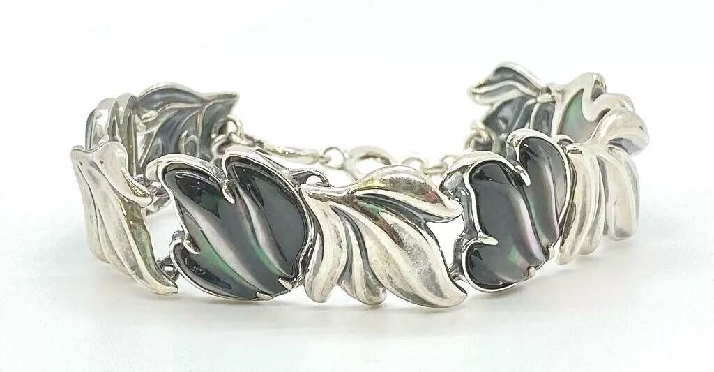 QVC Carolyn Pollack Sterling Grey Mother of Pearl 6 3 4 Link