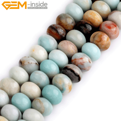 Rondelle Natürlicher Amazonit Stein Zwischenring Schmuck Herstellung Perlen 15 Zoll Größe Auswahl - Bild 27 von 31