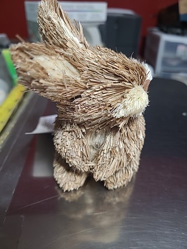 Wooden Straw Rabbit Decorative Figurin Polystyrene Stuffed Figure ...
