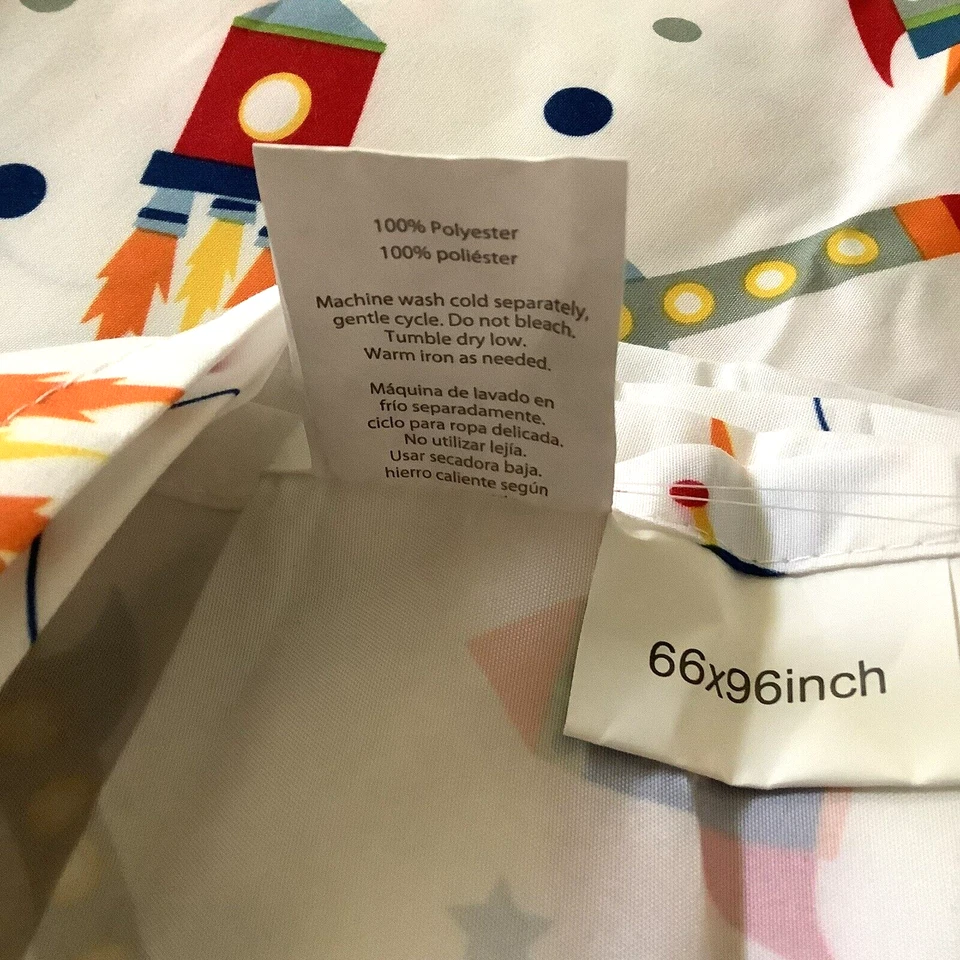 FLAT Sheet Full New Rockets - Kids White Planets Printed Polyester - Image 3 of 4