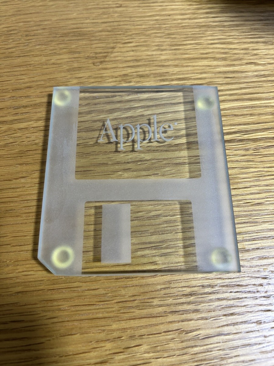 Apple ガラス フロッピー コースター ヴィンテージ Apple ガラス フロッピー コースター ヴィンテージ Apple ガラス