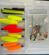 BTS 48 Pc. Cigar Slip Bobber Set, 2", 2.5"  Floats, Beads, Stops, Pegs and Stems