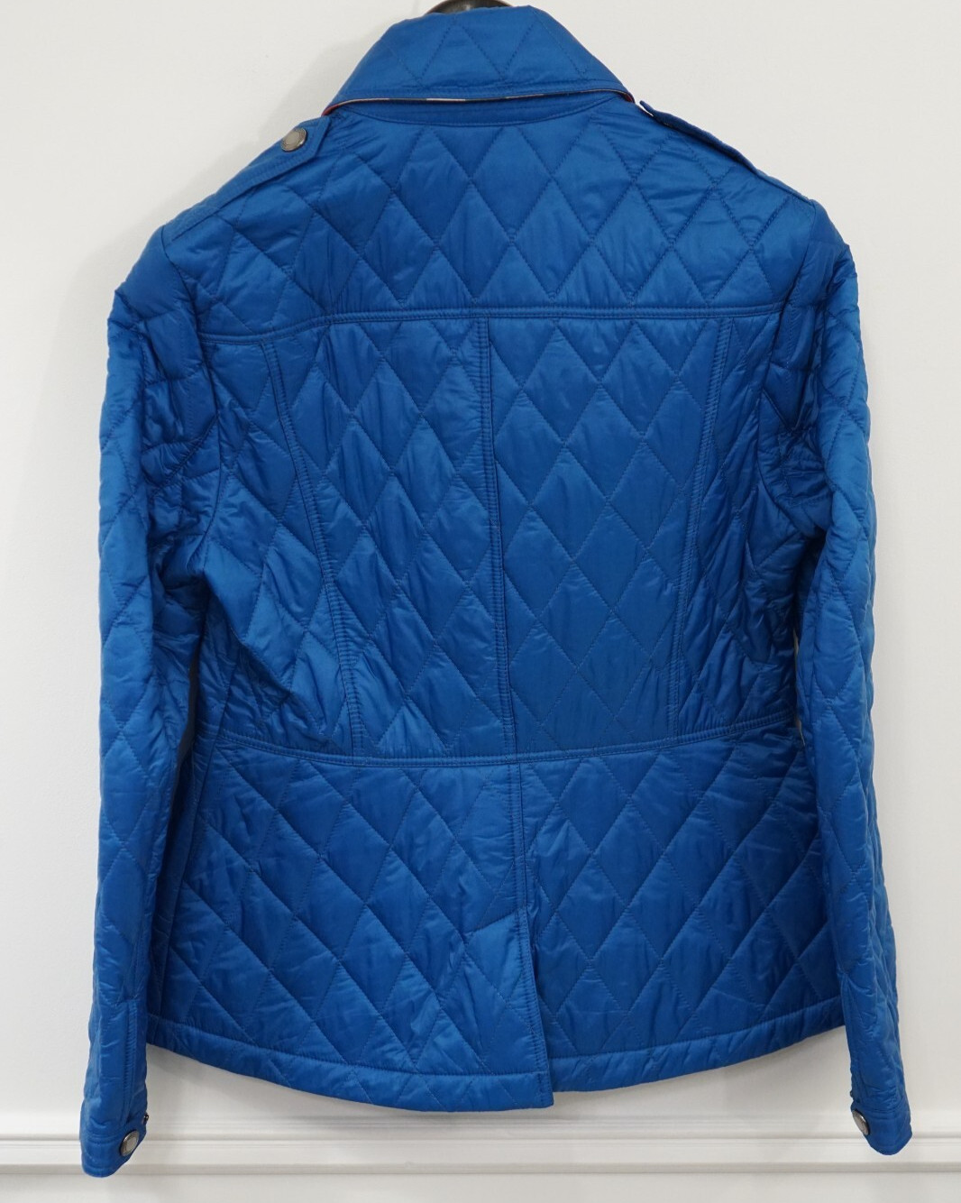 Women Burberry Quilted Ivy Moore Vibrant Blue Jacket Casual Size M image 2