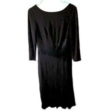 NWT Talbots Black Midi Dress LBD Evening Party Guest Low Cut Back Size 4 Event