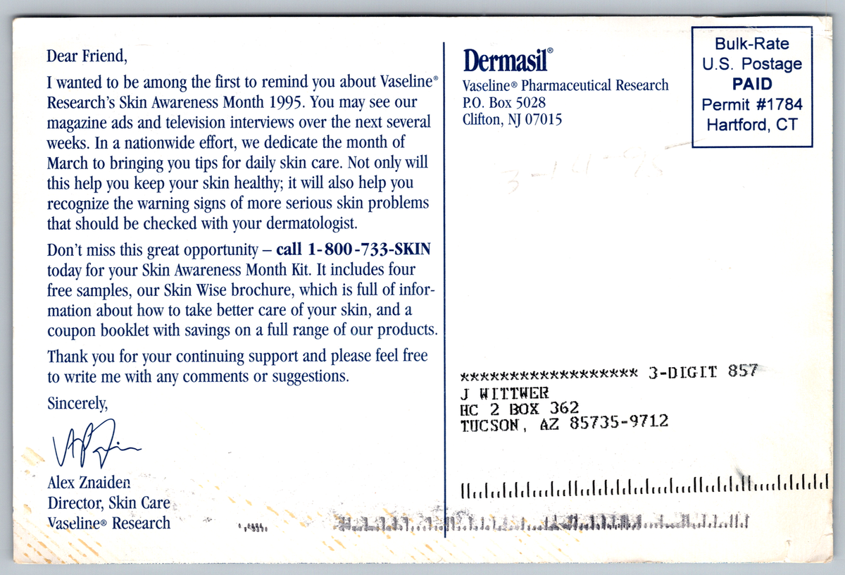 Research Vaseline AZ CT NJ Magazine Healthy Great Four Wise Vintage  Postcard | eBay