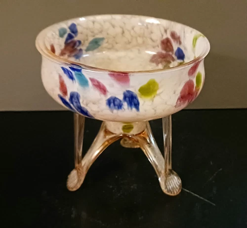 Vintage 1960s Very Rare Murano Hand Blown Glass Candy Dish