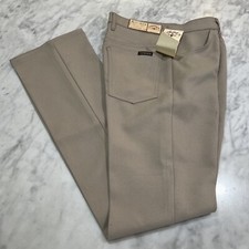 Vintage Western Pants Cowden Stretch Polyester Men s 31x34L Tan Cut 666 USA NWT