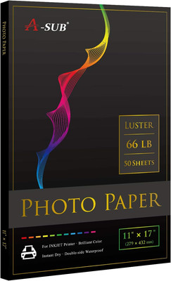 Premium Photo Paper Luster 11X17 Inch 66Lb for Inkjet Printers 50 Sheets, Single