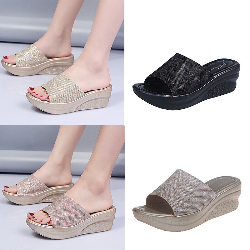 PANTOFOLA D’ORO Sandali donna estivi tempo libero plateau zeppe punta aperta sandali ciabatte mules scarpa