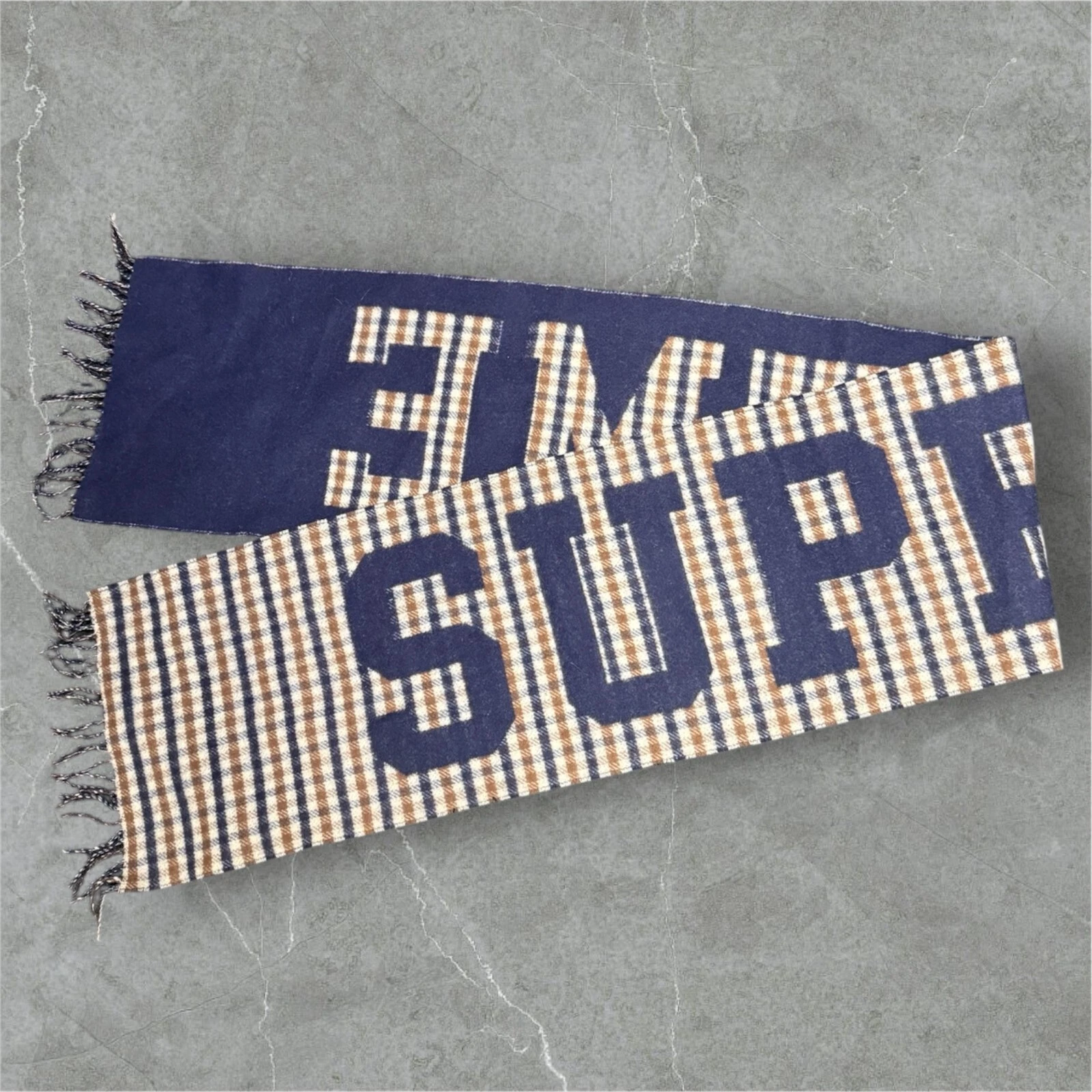 NEUF DS Supreme x Aquascutum Club écharpe à carreaux marron OS F/W 16