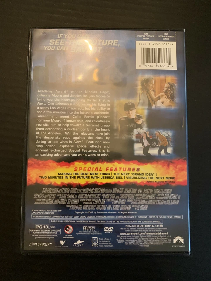2007 Next Starring Nicolas Cage DVD - Image 2 of 2