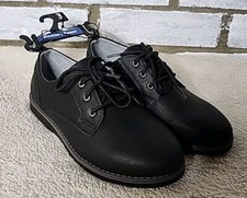 NWT Boys Wonder Nation Size 3 Memory Foam Black Casual Oxford Shoes