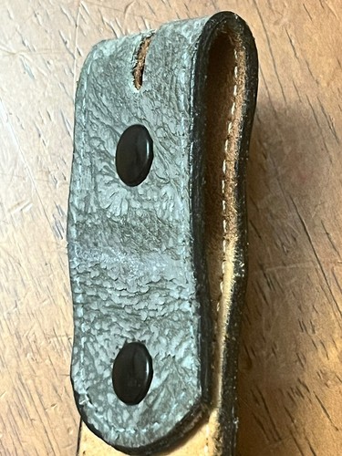 Dan Post Sz 34.5" Vintage Grey Textured Leather Belt Strap NO BUCKLE Made In USA - Picture 8 of 9