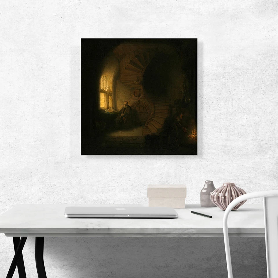 ARTCANVAS Filósofo en Meditación 1632 Lienzo Arte Impresión por Rembrandt van Rijn Foto 2 de 4