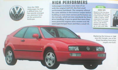 VOLKSWAGEN VW History Brochure : Scirocco,Golf GTI,POLO,FOX,PASSAT
