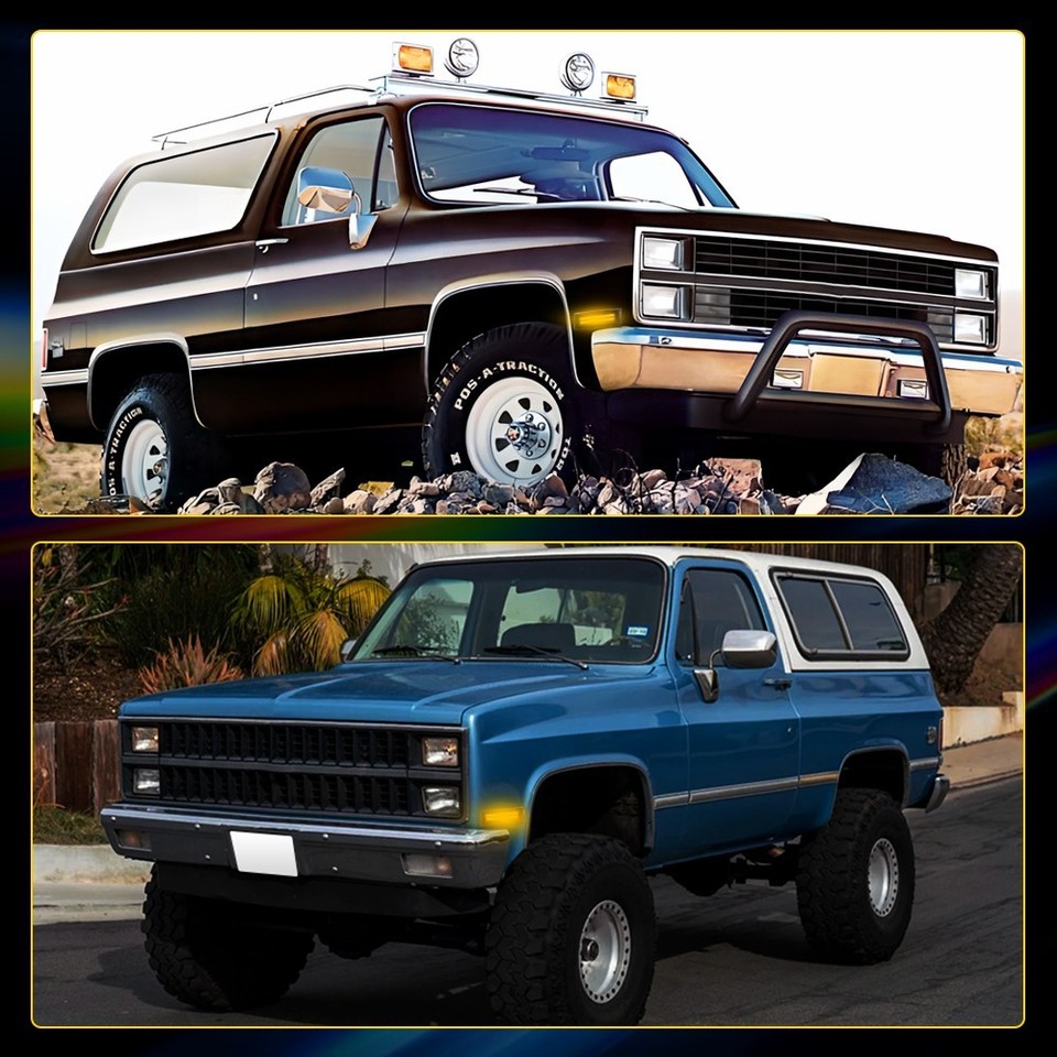 LED Side Marker Lights For 1981-1991 Chevy Silverado, GMC Sierra, Suburban – Smoked Lens