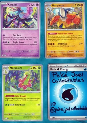 Alle 3 Non Holo Rare - aus Mega Evolution Base Prerelease Decks Hariyama Xerneas