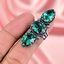 Green Apatite Gemstone Ring 925 Sterling Silver Ring Women's Jewellery Ring