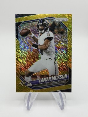 2025 Prizm FOTL Lamar Jackson Gold Shimmer 1/10 - Ravens