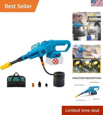 #ad Powerful 750 PSI Handheld Cordless Pressure Washer with 3 Speed amp; Accessories $35.99