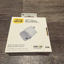 OtterBox Premium Pro 30W USB-C Port Fast Charge Adapter Silver / White - New USB