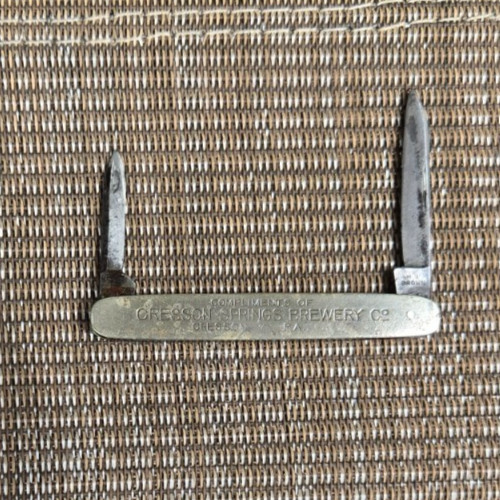 Pre-Prohibition CRESSON SPRINGS BREWERY PA 2-Blade Pocket Knife ~ Cambria County