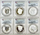 2023 MORGAN & PEACE SILVER DOLLAR PCGS MS70, PR70DCAM, PR70 FIRST DAY OF ISSUE