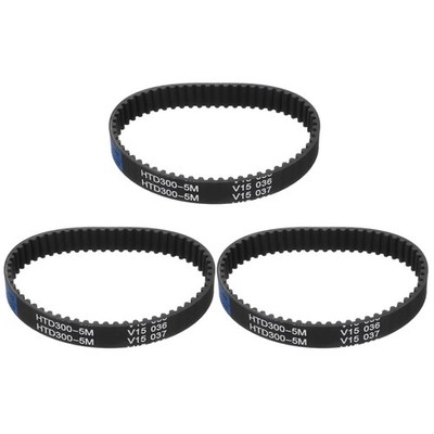 3pcs HTD-5M Rubber Timing Belt 60 Teeth, 300mm Pitch Length