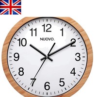 Silent Wood Grain Round Wall Clock: Elegant Vintage Design for Any Room