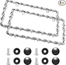 2pcs Barbed Wire Design License Plate Frame Chain Frame Supplies...