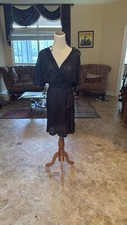 Donna Ricco Black Wrap Cocktail Dress
