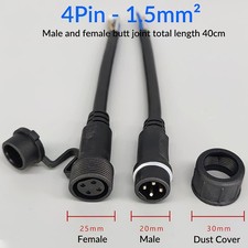 Electrical Cable Connector Plug- Socket With Dust Cover 2-8 Pins IP68 Waterproof
