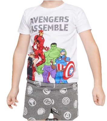 Marvel Avengers 134 Schlafanzug Pyjama Shorty Shortama Captain America Iron Man