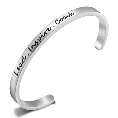 Cheerleader Armband Blei Inspire Coach Manschette Armreif Armband, Cheer Schmuck (SILBER