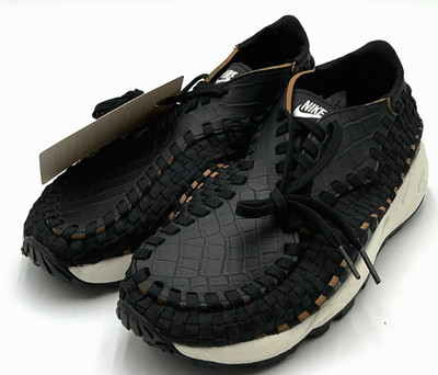 Nike Air Footscape Woven Prm Women's Size 6 Black/Ivory Leather Sneakers NIB