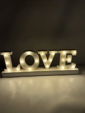 LOVE LED Marquee Sign White Wooden Light Up Letters Battery Operated Wedding Deo