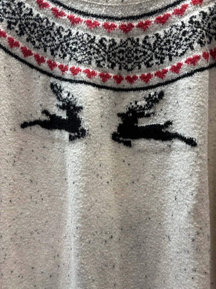 LOFT Holiday Reindeer Fair Isle Mock Turtleneck Sweater Women’s XL Christmas - Image 2 of 4