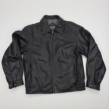 Vintage Black Leather Bomber Jacket Mens MED Soft Supple Motorcycle Pilot RBM