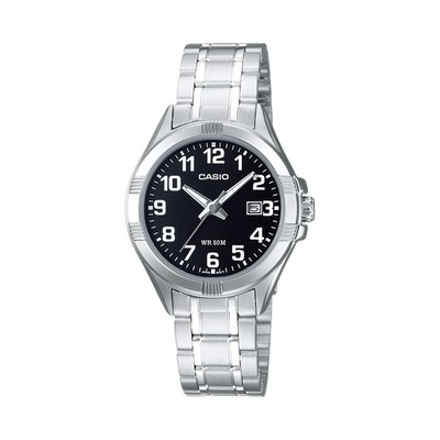 Damenuhr CASIO LTP-1308D-1BVDF Edelstahl Schwarz Vintage