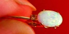 14K Solid Yellow Gold Natural, Oval Cut, Fire Opal Drop/Dangle Single Earring  — photo 4