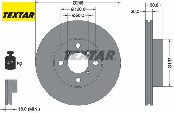 2X Bremsscheibe Textar 92104500 2 Bremsscheiben Vorderachse Vorne FüR Suzuki-image