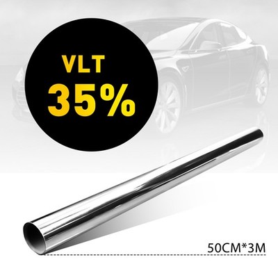 Mirror Tint Window Film Privacy Protect UV Reflective Sun Block Silver 35% VLT