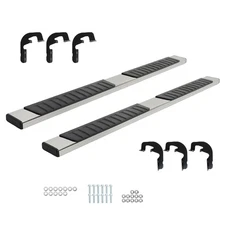 New Pair Running Boards Side Steps For Chevy Silverado 1500 Double Cab 2019-2024