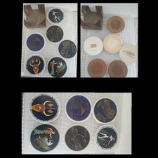 Sch&ouml;ne Vintage Handarbeit Keramik 6 Untersetzer Made In Greece