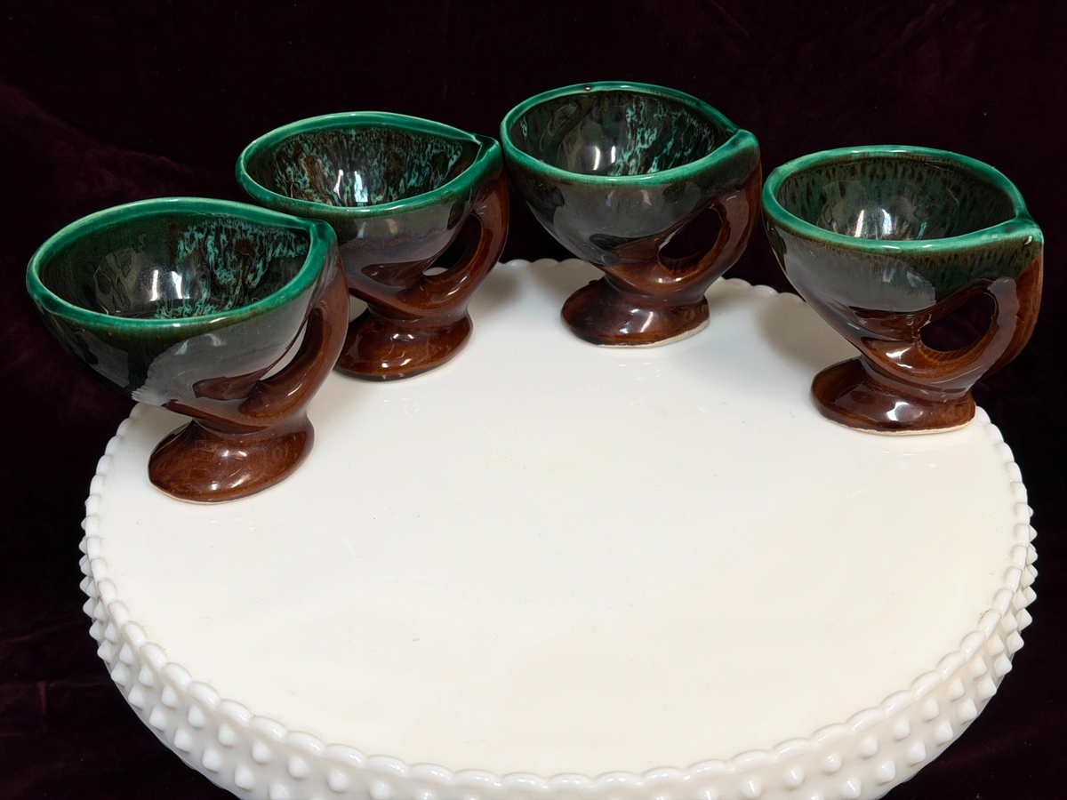 Vintage French Vallauris Glazed Ceramic Cups Set of 4 1950s | eBay